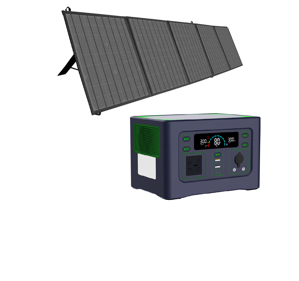 Sistema Almacenamiento Energía 90ah-288wh + Panel Solar 100w